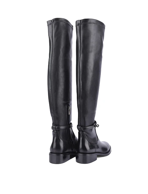 Женские ботфорты Attizzare из искусственной кожи черные - фото 4 - Miraton