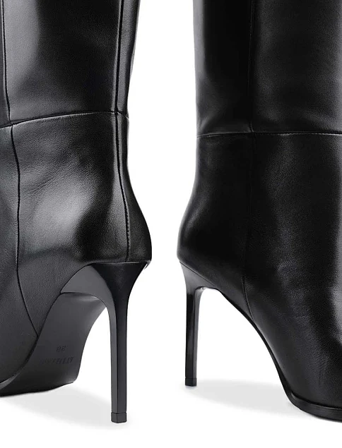 Женские ботфорты MIRATON кожаные черные - фото 4 - Miraton