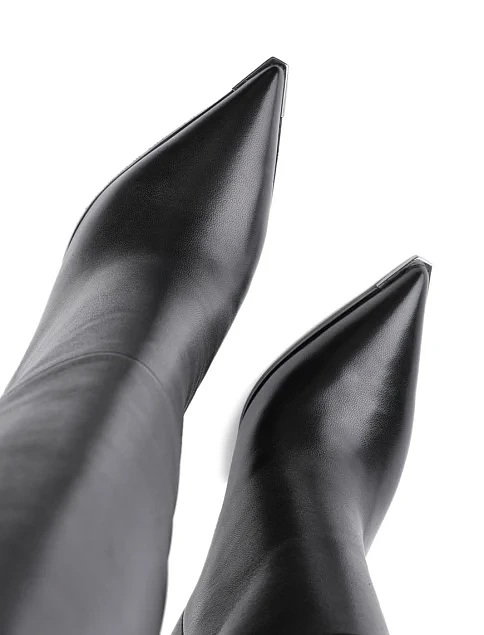 Женские ботфорты MIRATON кожаные черные - фото 5 - Miraton