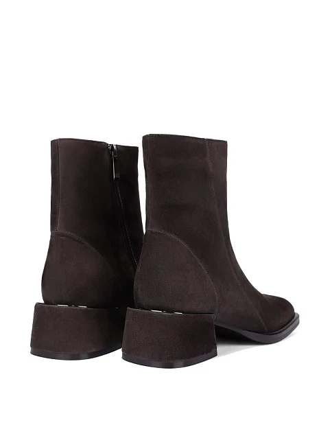 Женские ботинки велюровые серые - фото 4 - Miraton