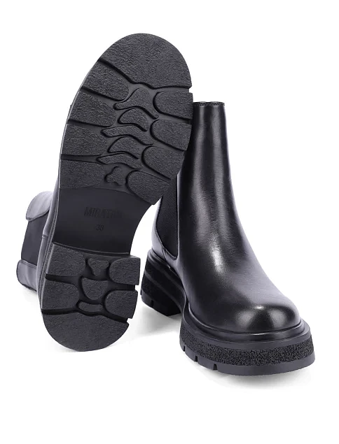 Женские ботинки челси MIRATON кожаные черные - фото 2 - Miraton