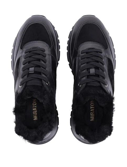 Женские кроссовки MIRATON кожаные черные - фото 2 - Miraton