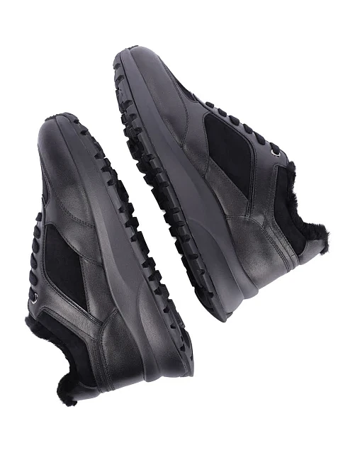 Женские кроссовки MIRATON кожаные черные - фото 5 - Miraton