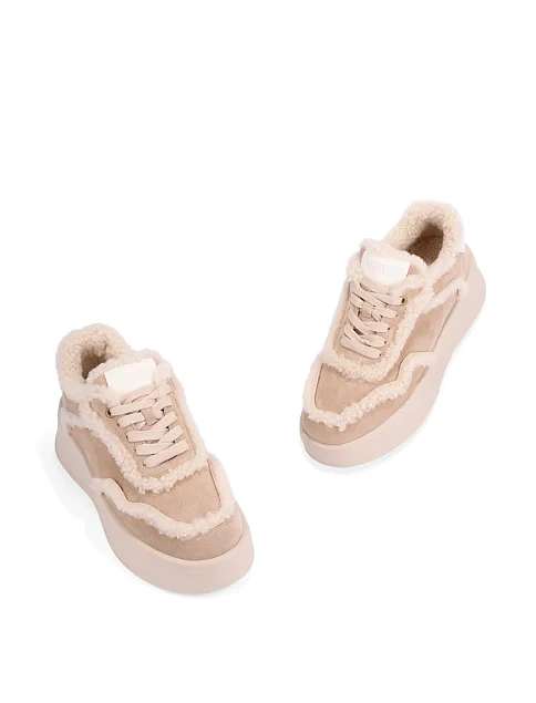 Женские кеды MIRATON велюровые бежевые - фото 4 - Miraton