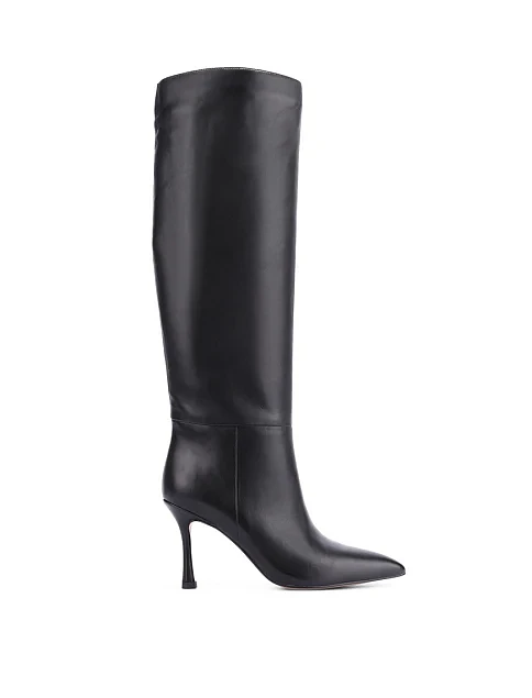 Женские сапоги Mia May кожаные черные - фото 1 - Miraton