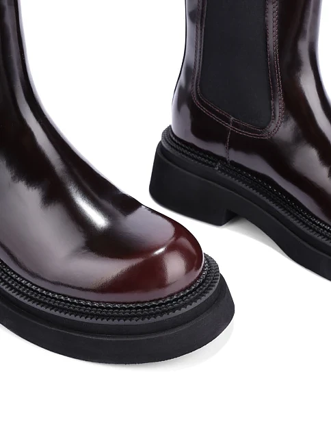 Женские ботинки челси MIRATON кожаные коричневые - фото 5 - Miraton