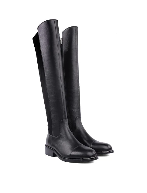 Женские ботфорты Attizzare кожаные черные - фото 2 - Miraton