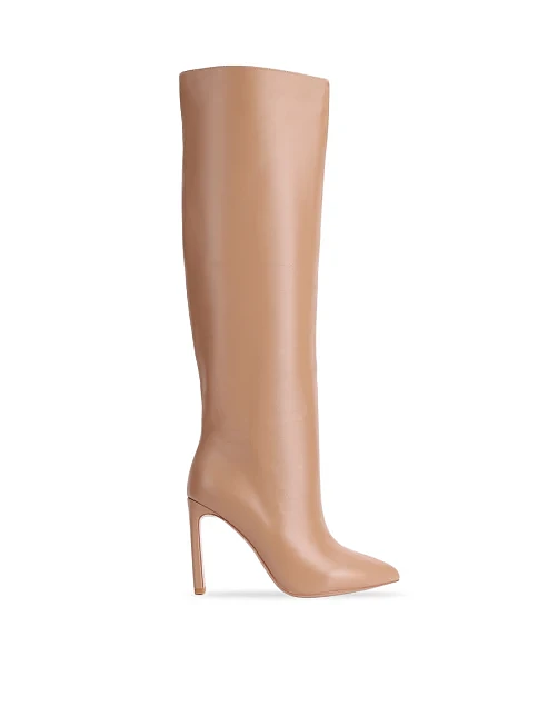 Женские ботфорты MIRATON кожаные бежевые - фото 1 - Miraton