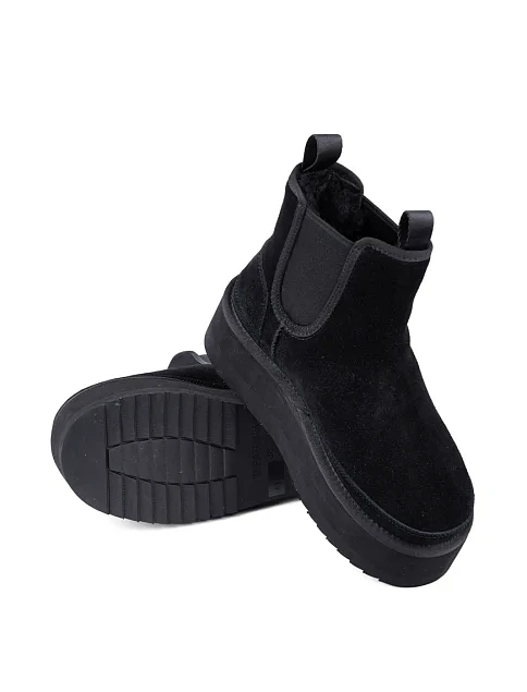 Женские угги MIRATON велюровые черные - фото 2 - Miraton