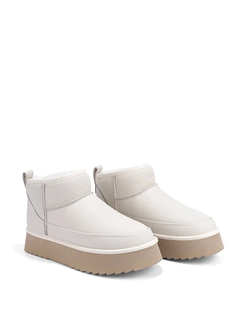 Женские угги MIRATON кожаные белые - фото 3 - Miraton