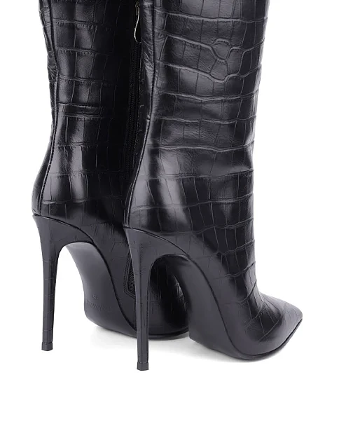 Женские сапоги MIRATON кожаные черные - фото 5 - Miraton