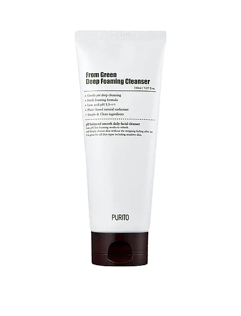 Пінка для вмивання з центеллою і зеленим чаєм Purito From Green Deep Foaming Cleanser 150 ml - фото 1 - Miraton