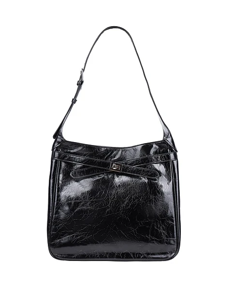 Женская сумка через плечо MIRATON кожаная черная - фото 1 - Miraton