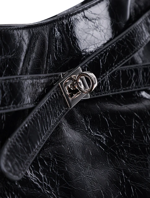 Женская сумка через плечо MIRATON кожаная черная - фото 4 - Miraton