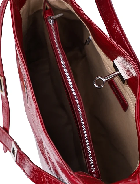 Женская сумка через плечо MIRATON кожаная бордовая - фото 5 - Miraton