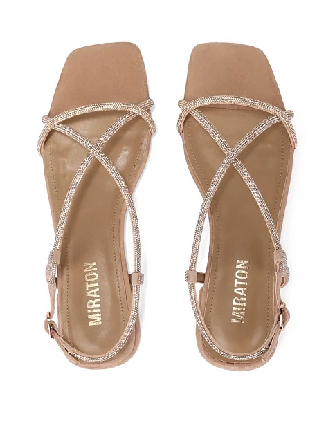 Жіночі сандалі велюрові бежеві - фото 2 - Miraton