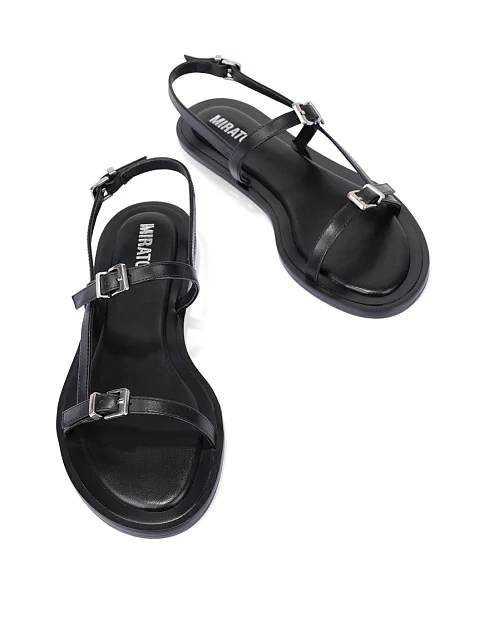 Жіночі сандалі шкіряні чорні - фото 2 - Miraton