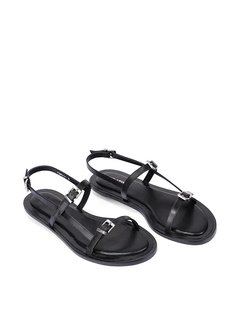 Жіночі сандалі шкіряні чорні - фото 3 - Miraton