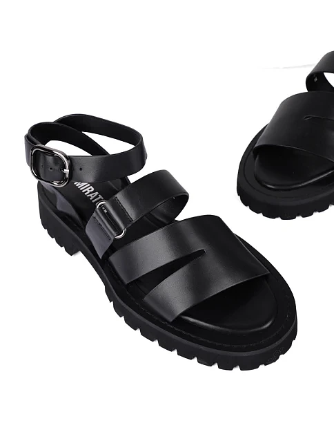 Жіночі сандалі шкіряні чорні - фото 2 - Miraton