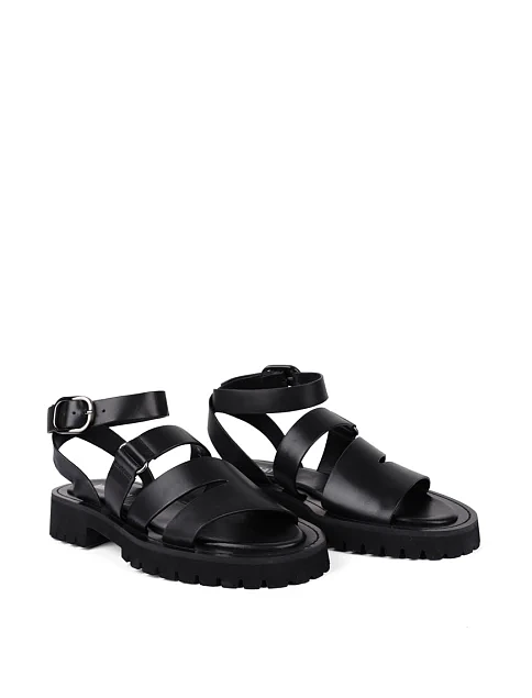 Жіночі сандалі шкіряні чорні - фото 3 - Miraton