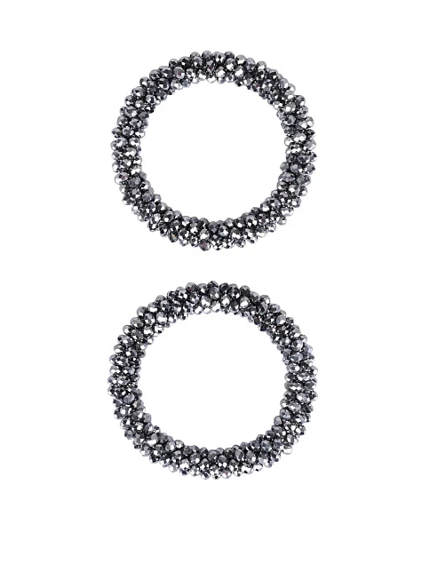 Резинка MIRATON з намистин срібляста - фото 1 - Miraton