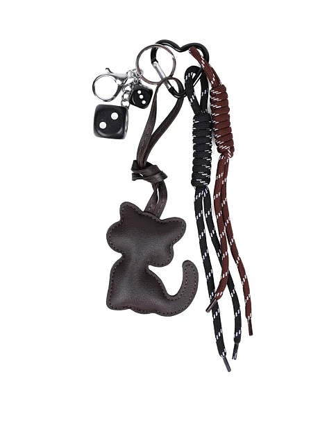 Брелок для сумок MIRATON чорна кішка з підвісками - фото 1 - Miraton