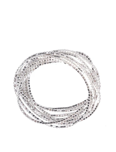 Браслет MIRATON многослойный с кристаллами серебристый - фото 2 - Miraton