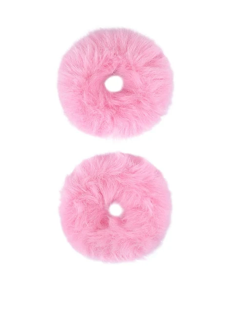 Комплект из 2 резинок MIRATON из меха розовые - фото 1 - Miraton