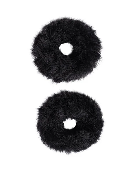 Комплект из 2 резинок MIRATON из меха розовые - фото 1 - Miraton