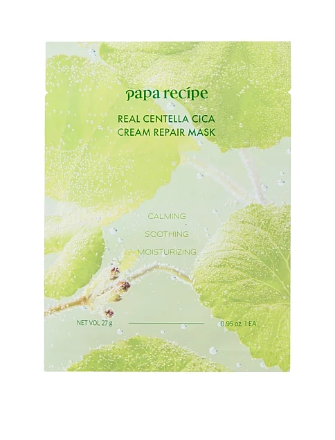 Відновлювальна тканинна маска з екстрактом центелли Papa Recipe Real Centella Cica Cream Repair Mask - фото 1 - Miraton