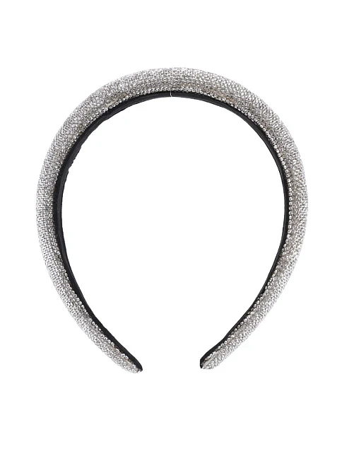 Обруч MIRATON зі стразами сріблястий - фото 1 - Miraton