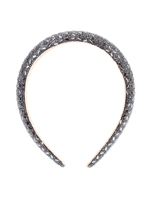 Обруч MIRATON зі стразами сріблястий - фото 1 - Miraton