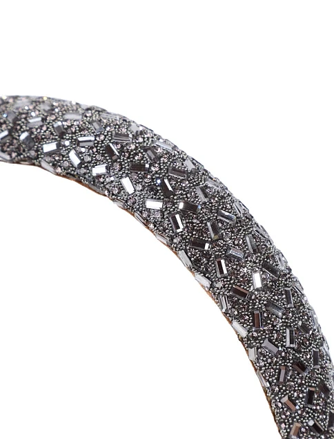 Обруч MIRATON зі стразами сріблястий - фото 3 - Miraton
