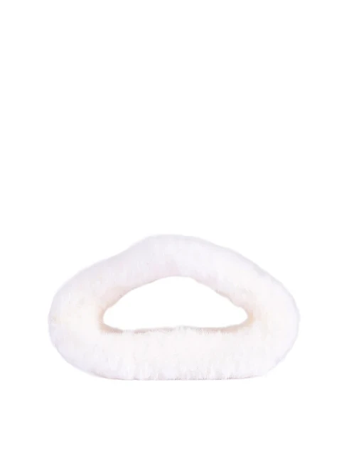 Заколка-краб MIRATON белая с мехом - фото 1 - Miraton