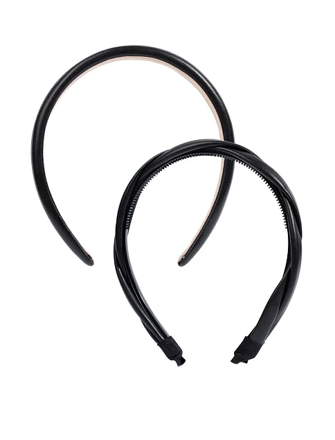 Комплект з 2 обручів MIRATON чорні в екошкірі - фото 1 - Miraton