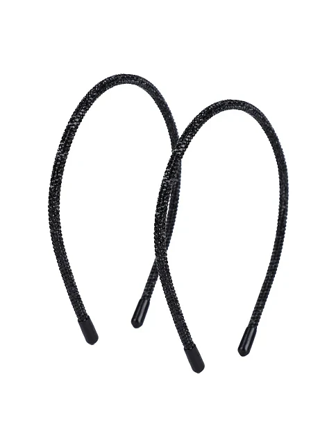 Комплект з 2 обручів MIRATON чорний зі стразами - фото 2 - Miraton