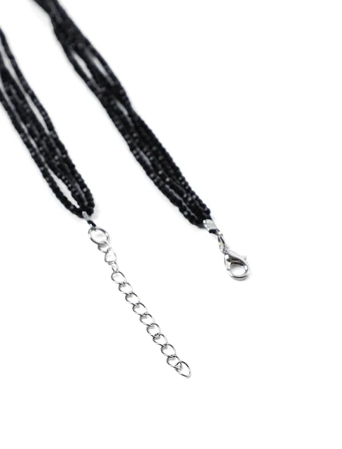 Ожерелье MIRATON многоярусное с черными кристаллами - фото 2 - Miraton