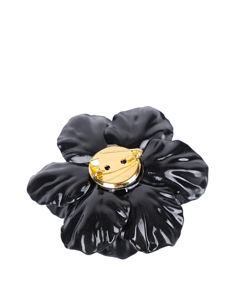 Брошка MIRATON цветок черный - фото 2 - Miraton
