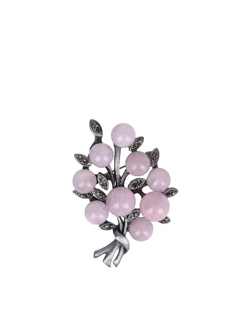 Брошка MIRATON с бусинами серебристая - фото 1 - Miraton