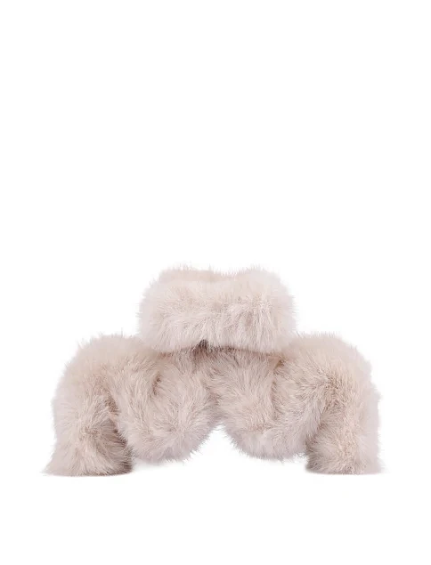 Заколка-краб MIRATON бежевая с мехом - фото 1 - Miraton