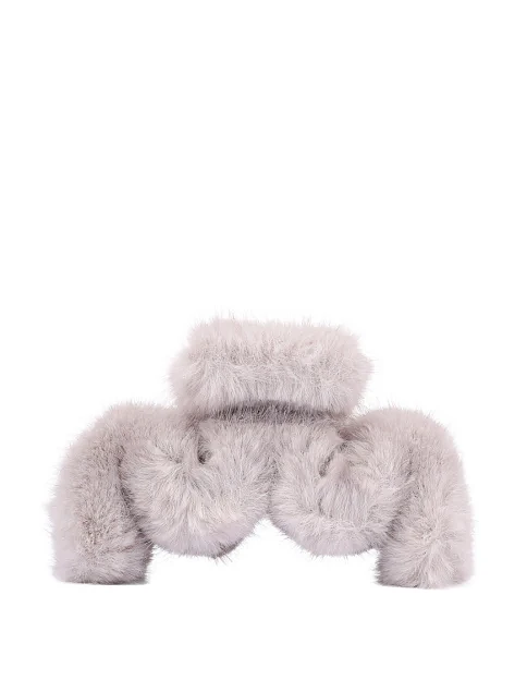 Заколка-краб MIRATON серая с мехом - фото 1 - Miraton