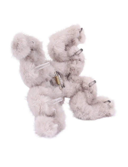 Заколка-краб MIRATON серая с мехом - фото 3 - Miraton