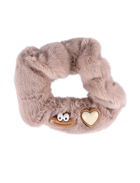 Резинка MIRATON из меха розовая с аппликацией - фото 1 - Miraton