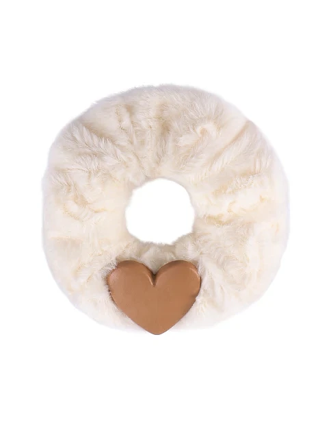 Резинка MIRATON из меха белая с аппликацией - фото 1 - Miraton