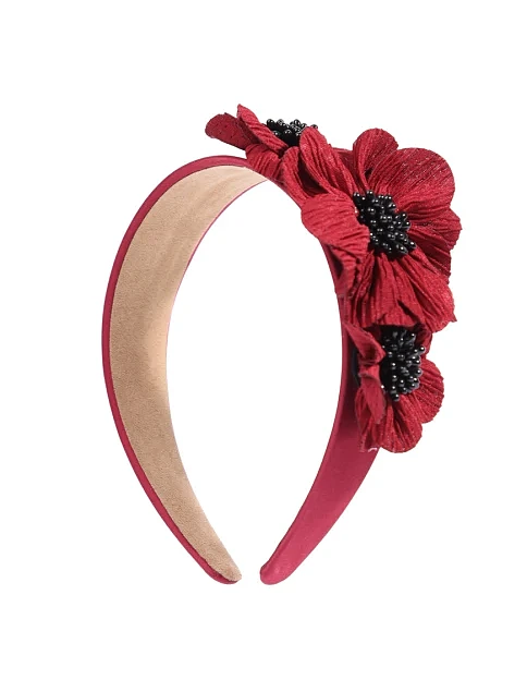 Обруч MIRATON червоний з квітами - фото 2 - Miraton