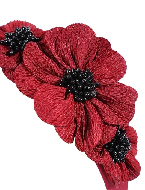 Обруч MIRATON червоний з квітами - фото 3 - Miraton