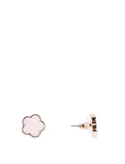 Серьги пусеты перламутровый клевер - фото 1 - Miraton
