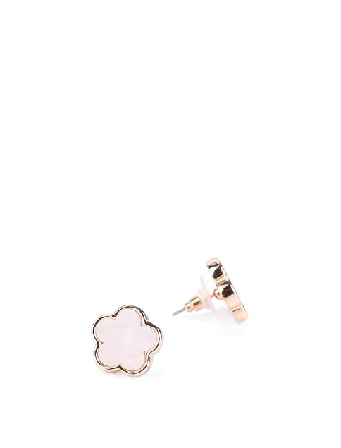 Серьги пусеты перламутровый клевер - фото 2 - Miraton