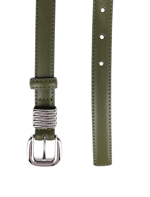 Ремінь шкіряний зелений - фото 2 - Miraton