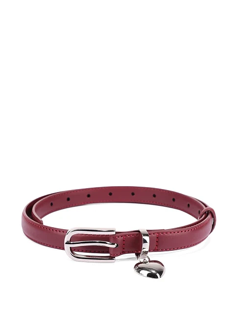 Ремінь шкіряний бордовий - фото 1 - Miraton